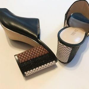 Nine West Mule with color block heels